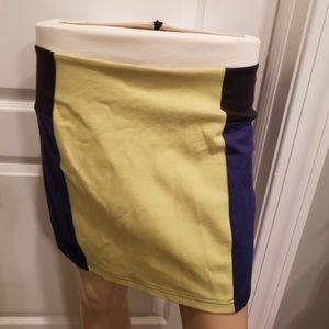 Colorblock mini skirt